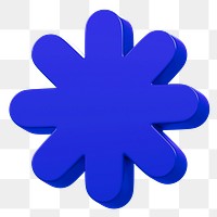Blue flower badge png sticker, transparent background
