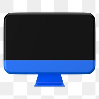 Blue 3d computer png sticker, transparent background