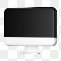 White 3d computer png sticker, transparent background