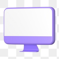 Purple 3d computer png sticker, transparent background