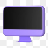 Purple 3d computer png sticker, transparent background