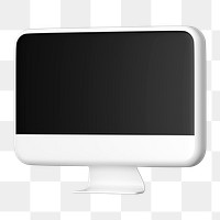 White 3d computer png sticker, transparent background