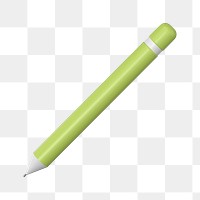 Green 3D pen png sticker, transparent background