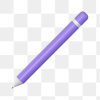 Purple 3D pen png sticker, transparent background