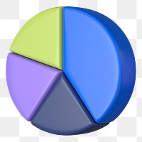 Colorful pie chart png sticker, business graph, transparent background