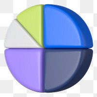 Colorful pie chart png sticker, business graph, transparent background