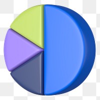 Colorful pie chart png sticker, business graph, transparent background