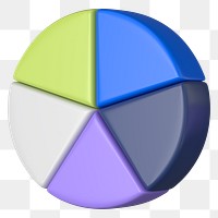 Colorful pie chart png sticker, business graph, transparent background