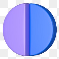 3D pie chart png sticker, business graph, transparent background