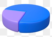 Blue pie chart png sticker, business graph, transparent background