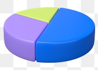 3D pie chart png sticker, business graph, transparent background