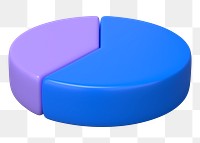 Purple pie chart png sticker, business graph, transparent background