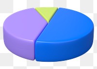 3D pie chart png sticker, business graph, transparent background