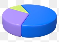 3D pie chart png sticker, business graph, transparent background