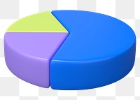 3D pie chart png sticker, business graph, transparent background