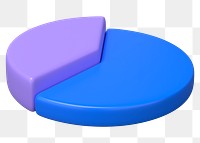 Blue pie chart png sticker, business graph, transparent background