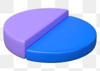 Blue pie chart png sticker, business graph, transparent background