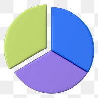 Colorful pie chart png sticker, business graph, transparent background