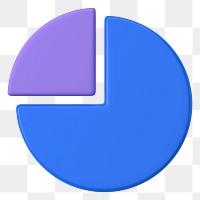 Blue pie chart png sticker, business graph, transparent background