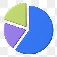 Blue pie chart png sticker, business graph, transparent background