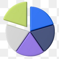 Colorful pie chart png sticker, business graph, transparent background