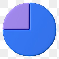 3D pie chart png sticker, business graph, transparent background