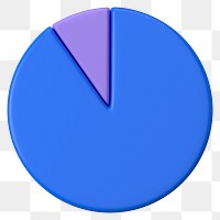 Blue pie chart png sticker, business graph, transparent background