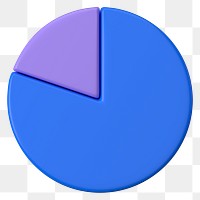 3D pie chart png sticker, business graph, transparent background