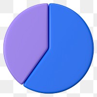 3D pie chart png sticker, business graph, transparent background