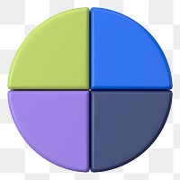 Colorful pie chart png sticker, business graph, transparent background