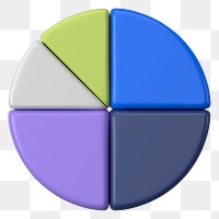 Colorful pie chart png sticker, business graph, transparent background