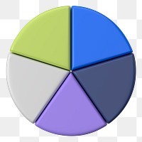 Colorful pie chart png sticker, business graph, transparent background