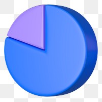 Blue pie chart png sticker, business graph, transparent background