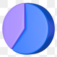 Blue pie chart png sticker, business graph, transparent background