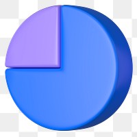 Blue pie chart png sticker, business graph, transparent background