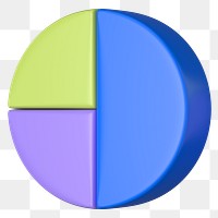 Colorful pie chart png sticker, business graph, transparent background