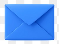 Blue envelope png 3D shape sticker, transparent background