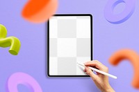 Tablet screen png transparent mockup