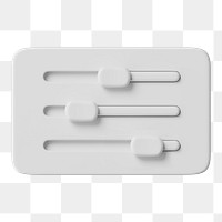 3D control panel png sticker, adjustable bar graphic, transparent background