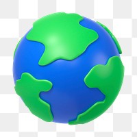 3D globe png sticker, environment, business graphic, transparent background