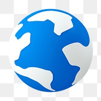 3D globe png sticker, environment, business graphic, transparent background