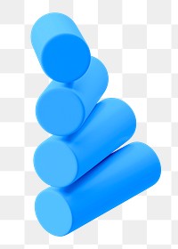 3D tube shapes png sticker, blue graphic, transparent background