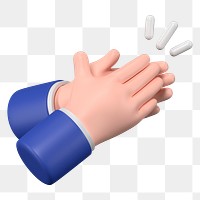 Businessman clapping hands png sticker, business etiquette in 3D, transparent background