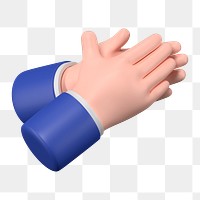 Businessman clapping hands png sticker, business etiquette in 3D, transparent background