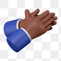 Businessman clapping hands png sticker, business etiquette in 3D, transparent background
