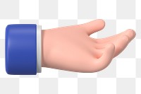 Businessman's png helping hand gesture, 3D illustration, transparent background