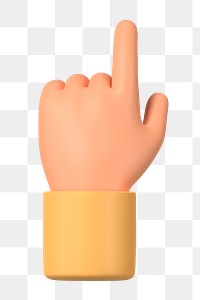 Finger-pointing hand gesture png sticker, 3D illustration, transparent background