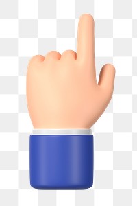 Finger-pointing hand gesture png sticker, 3D business illustration, transparent background