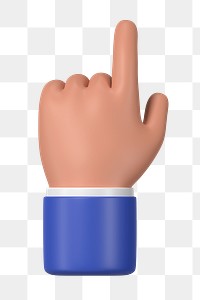 Finger-pointing hand gesture png sticker, 3D business illustration, transparent background