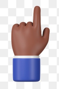 Finger-pointing png black hand gesture, 3D business illustration, transparent background